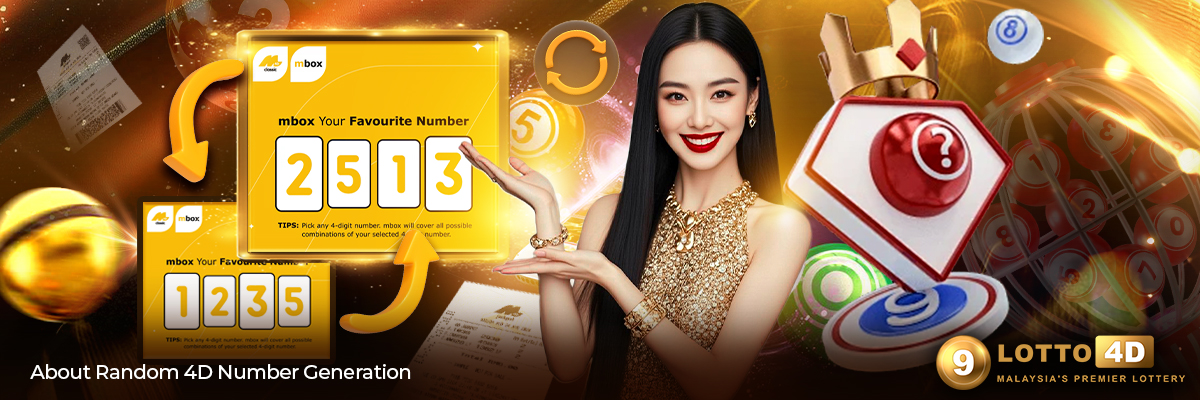 About Random 4D Number Generation - 4D random number generator interface showing how to generate lucky numbers from 0000 to 9999 for Malaysia lottery