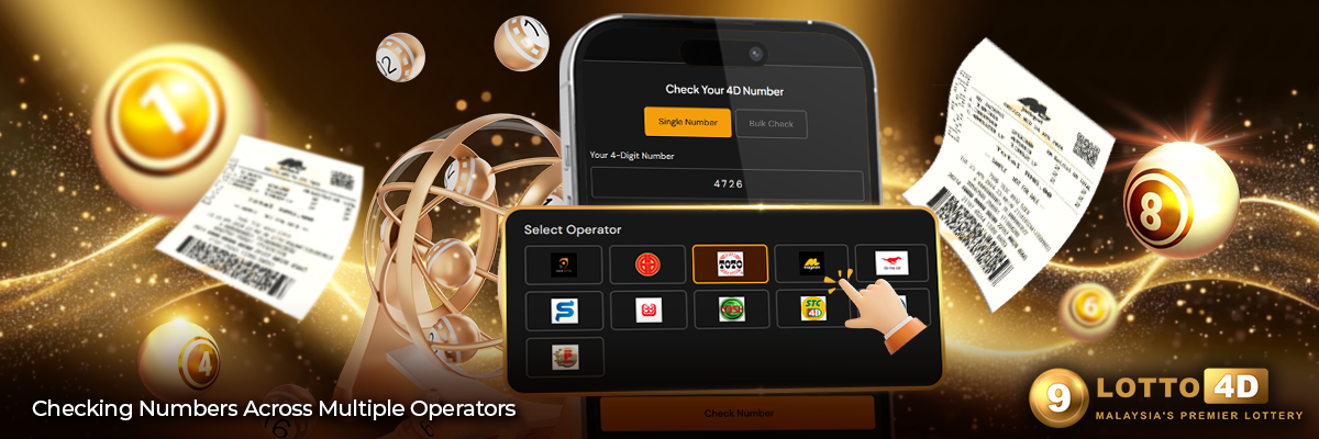 Example showing how to check the same 4D number across different operators like 9 Lotto, Magnum, and Sports Toto