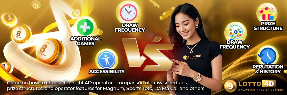 Guide on how to choose the right 4D operator - comparison of draw schedules, prize structures, and operator features for Magnum, Sports Toto, Da Ma Cai, and others